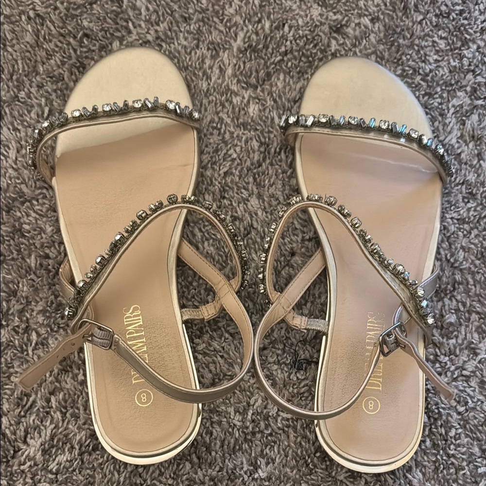Dream Paris Cream Embellished Sandals